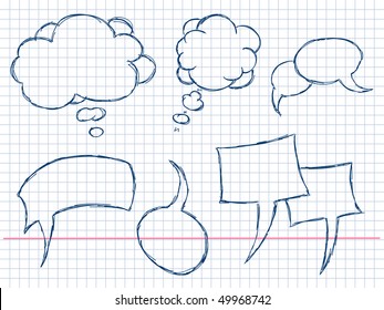 Hand Drawn Speech And Thought Bubbles