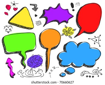 Discurso De Mano Y Burbujas De Pensamiento. Visita mi portafolio para una gran colección de doodles