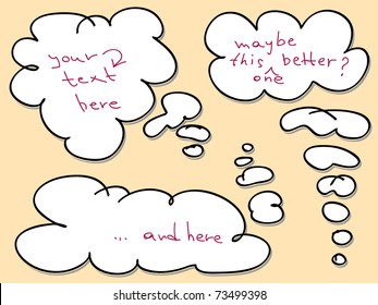 Hand Drawn Speech And Thought Bubbles. Visit my portfolio for big collection of doodles and speech bubbles