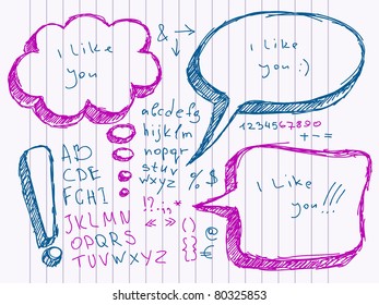 Hand Drawn Speech And Thought Bubbles. Visit my portfolio for big collection of doodles and speech bubbles