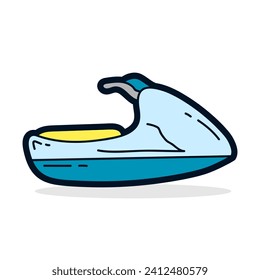 Hand drawn Speed Boat doodle icon, vector illustration design.