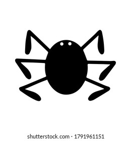 Hand drawn spider isolated on a white background. Element for celebrating Halloween. Doodle, simple outline illustration. It can be used for decoration of textile, paper and other surfaces.