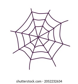 Hand drawn spider web. Halloween symbol - cobweb