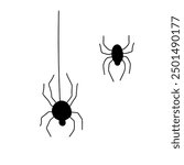 Hand drawn spider web icon set isolated on white. Black halloween cobweb vector illustration