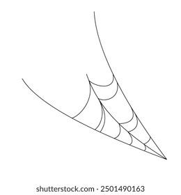 Hand drawn spider web icon set isolated on white. Black halloween cobweb vector illustration
