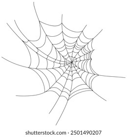 Hand drawn spider web icon set isolated on white. Black halloween cobweb vector illustration