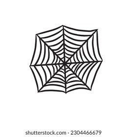Hand drawn spider web isolated on white background,vector illustration eps10