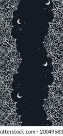 Hand drawn spider web seamless pattern, creepy Halloween background, great for banners, wallpapers, wrapping - vector design