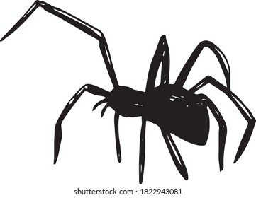 Hand drawn spiders. Halloween decoration set. . Vector illustration