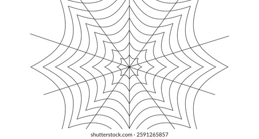 Hand drawn spiders web set on white background.