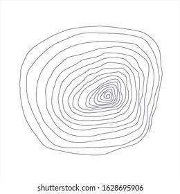 Hand drawn spiral ilusion isolated on white background.