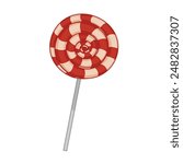 Hand drawn Spiral lollipops illustration on white background.