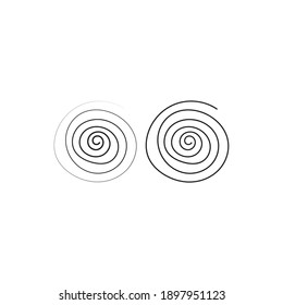 hand drawn spiral shape on white background. spiral vector