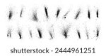 Hand drawn splattered black ink particles, drops. Grungy splash effect. Black brush drawn blots, spray strokes. Ink splashes stencil. Vector graffiti spray texture. Set of grunge design elements. 