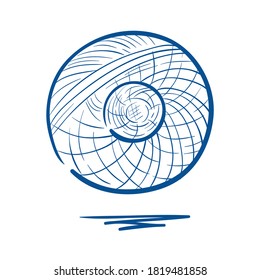 Hand drawn spool thread illustration