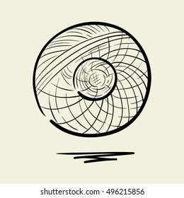 Hand drawn spool thread illustration