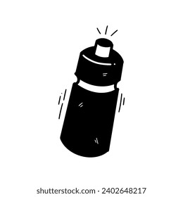 Hand Drawn Sport Bottle Illustration. Doodle Vector. Isolated on White Background - EPS 10 Vector