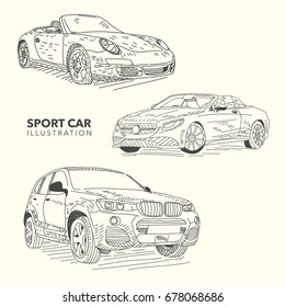 Hand Drawn Sport Car Collection