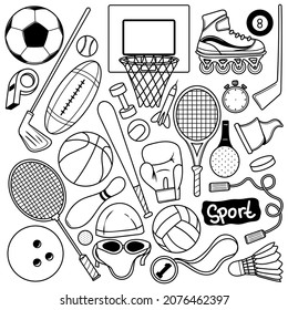 Hand drawn Sport doodle vector set