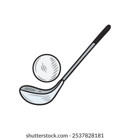 Handgezeichnete Sportgeräte Illustration farbig - Golf