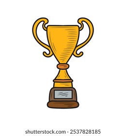 Hand Drawn Sport Equipment Illustration Colored - Trophy