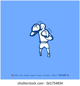 Hand drawn Sport illustration - vector / sports poster background