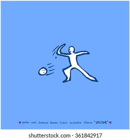 Hand drawn Sport illustration - vector / sports poster background