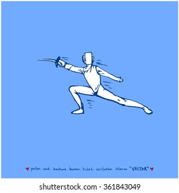Hand drawn Sport illustration - vector / sports poster background