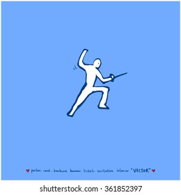 Hand drawn Sport illustration - vector / sports poster background