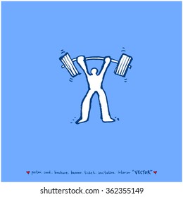 Hand drawn Sport illustration - vector / sports poster background