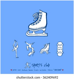 Hand drawn Sport illustration - vector / sports poster background