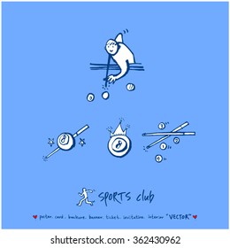 Hand drawn Sport illustration - vector / sports poster background