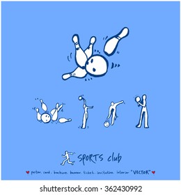 Hand drawn Sport illustration - vector / sports poster background