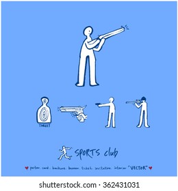 Hand drawn Sport illustration - vector / sports poster background