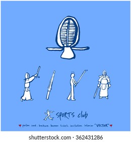 Hand drawn Sport illustration - vector / sports poster background
