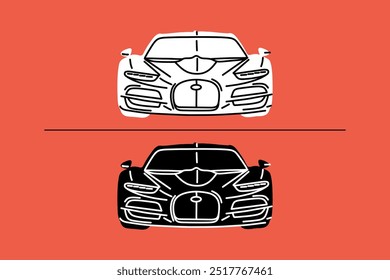 Hand drawn sports cars. Vector illustrations for apparel prints and other uses.