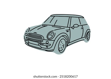  Hand drawn sports cars. Vector illustrations for apparel prints and other uses.