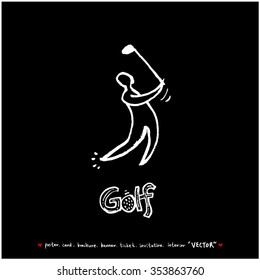 Hand drawn Sports illustration / sport background - vector