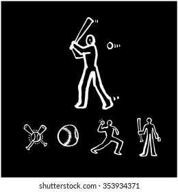 Hand drawn Sports illustration / sport background - vector