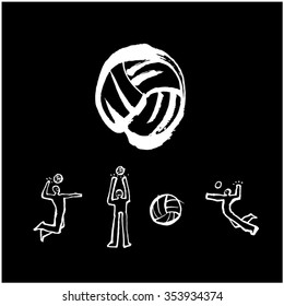 Hand drawn Sports illustration / sport background - vector