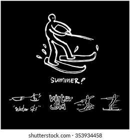 Hand drawn Sports illustration / sport background - vector