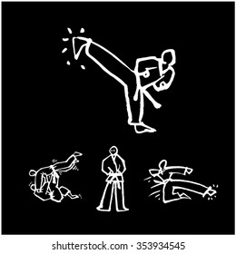 Hand drawn Sports illustration / sport background - vector