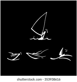 Hand drawn Sports illustration / sport background - vector