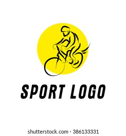 Hand drawn sportsman silhouette sketch. Human athlete figure isolated. Sport competition advertising design, poster, placard, leaflet template. Sport magazine article illustration, print design. 