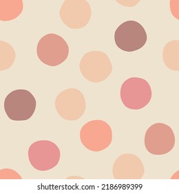 Hand drawn spots in skin colors. Vector doodle seamless pattern. Background for wrapping, fabric, scrapbooking or wallpaper.