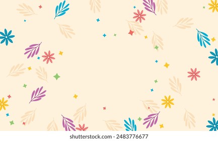 Hand drawn spring background with empty space.