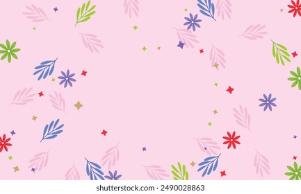 Hand drawn spring background with empty space.