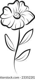 Hand Drawn spring flower design. Cute floral decoration icon vector illustration design