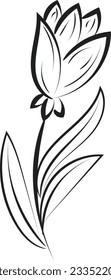 Hand Drawn spring flower design. Cute floral decoration icon vector illustration design