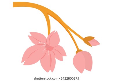 Hand Drawn Spring Flower Sticker Design